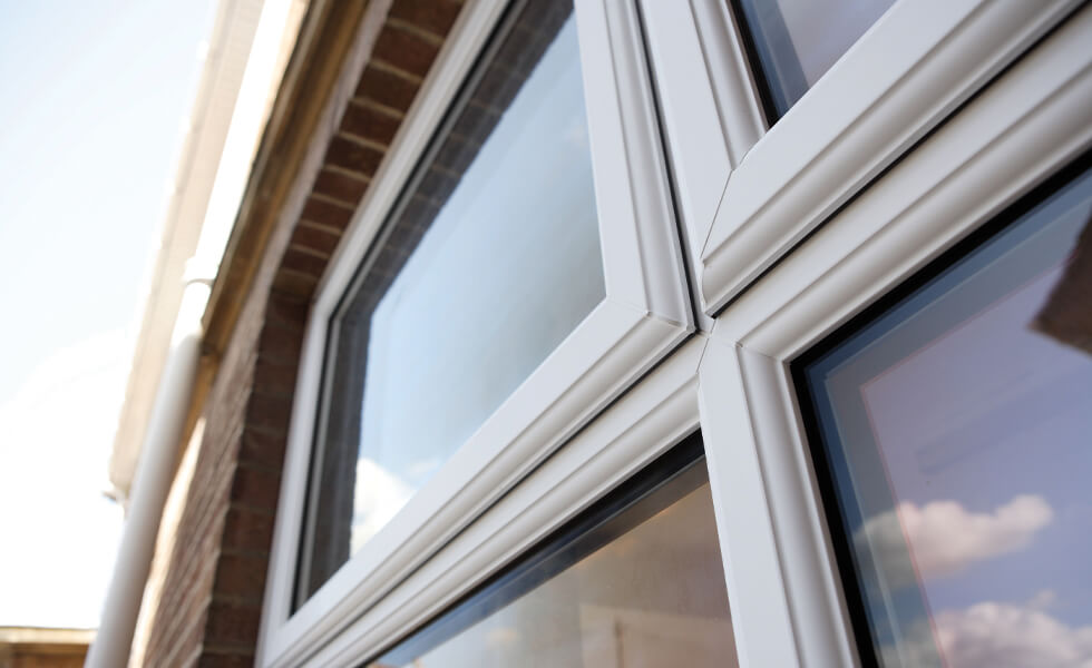 White uPVC casement window