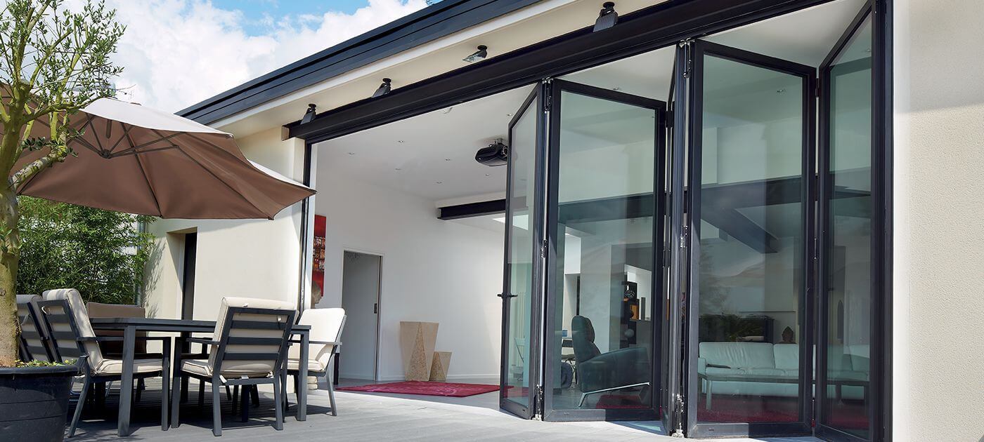 Black aluminium bifold doors