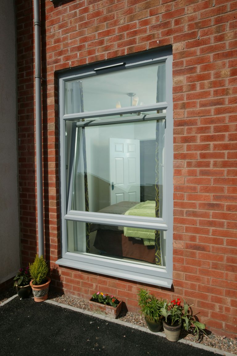 Grey aluminium tilt & turn window