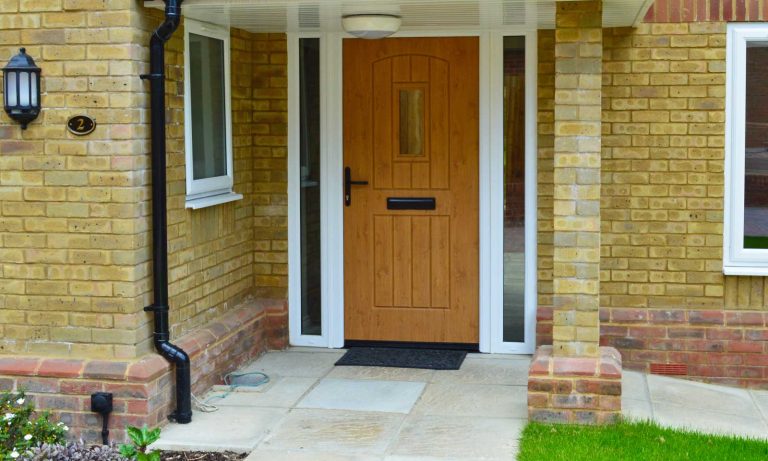 Brown composite front door
