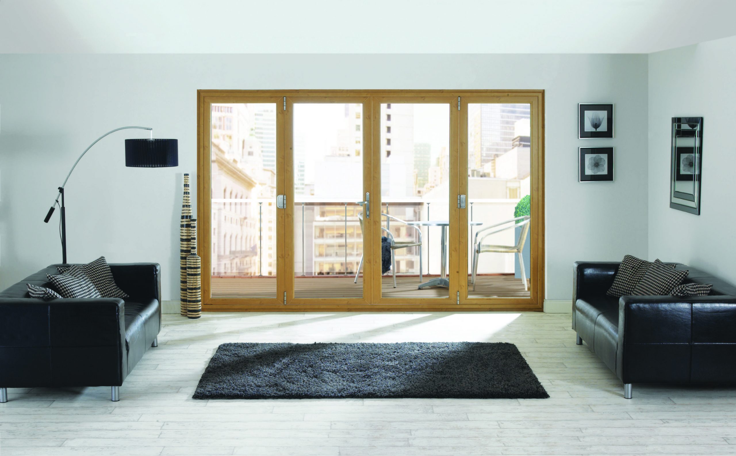 Brown bifold door
