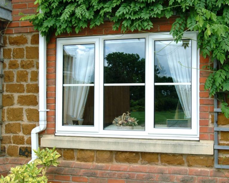 White casement window