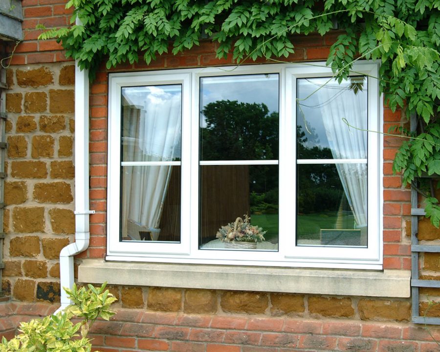 White casement window