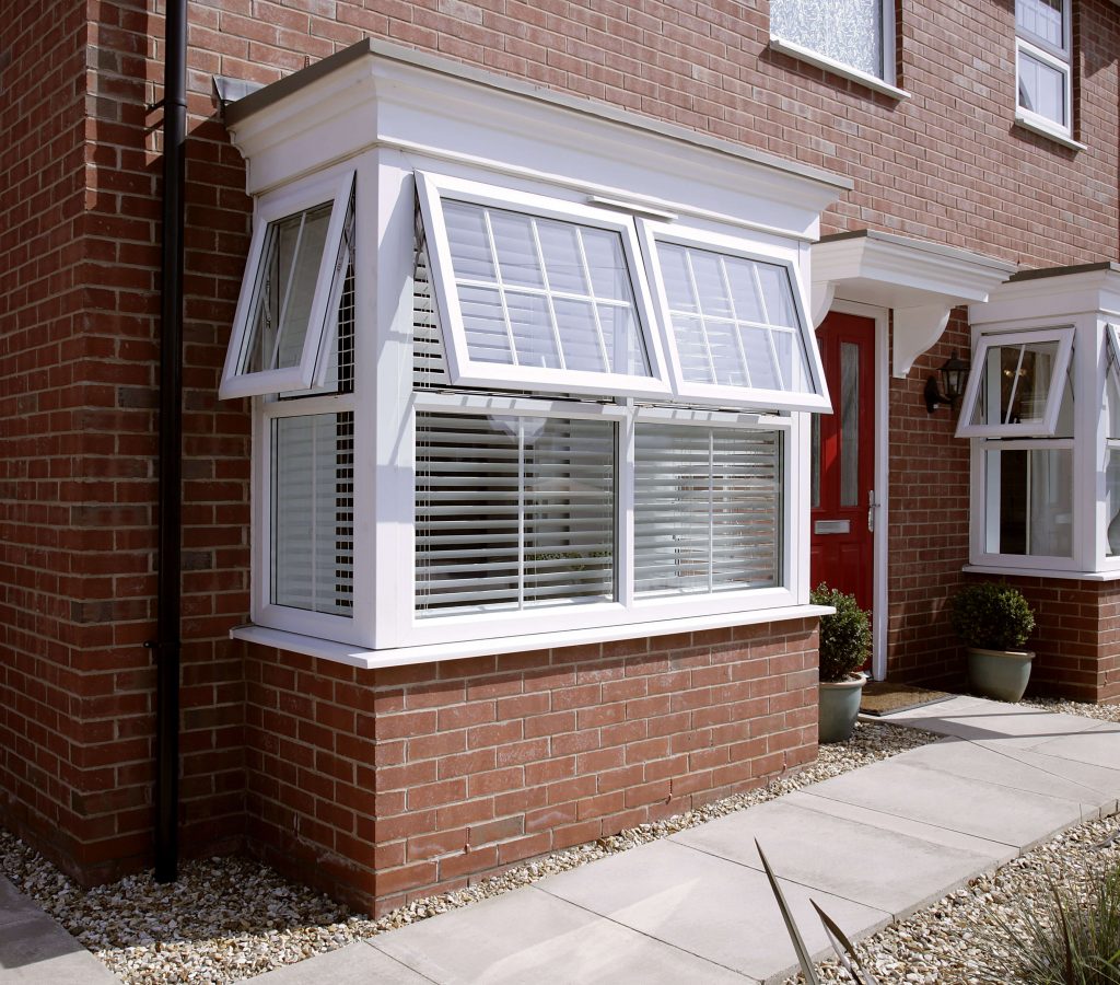 White Eurocell bay window