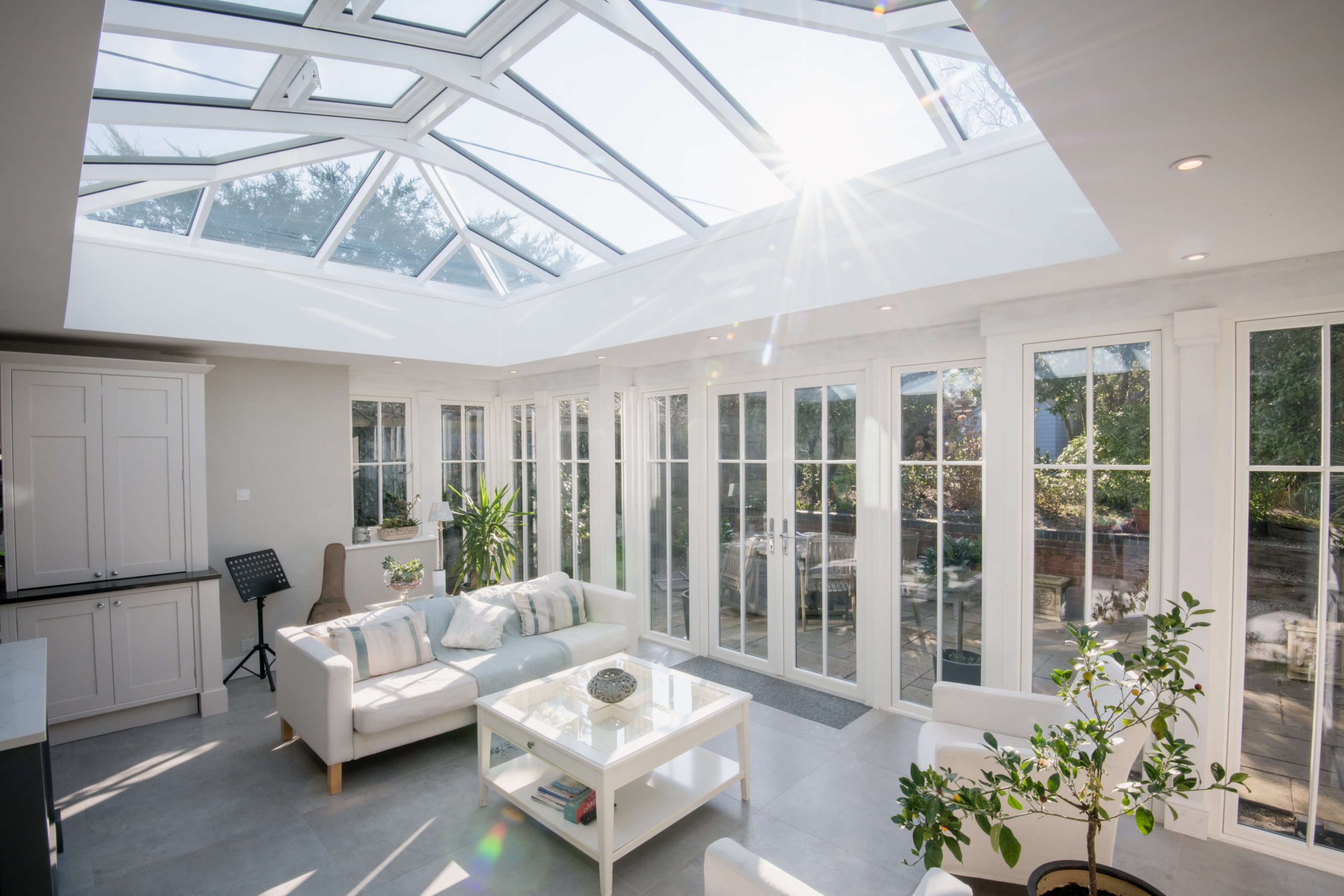 Glass replacement conservatory roof