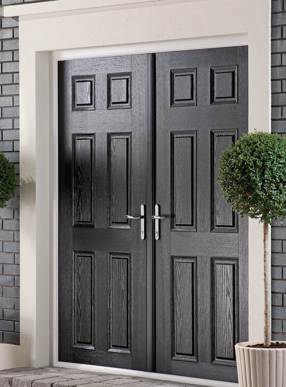 Black composite french doors