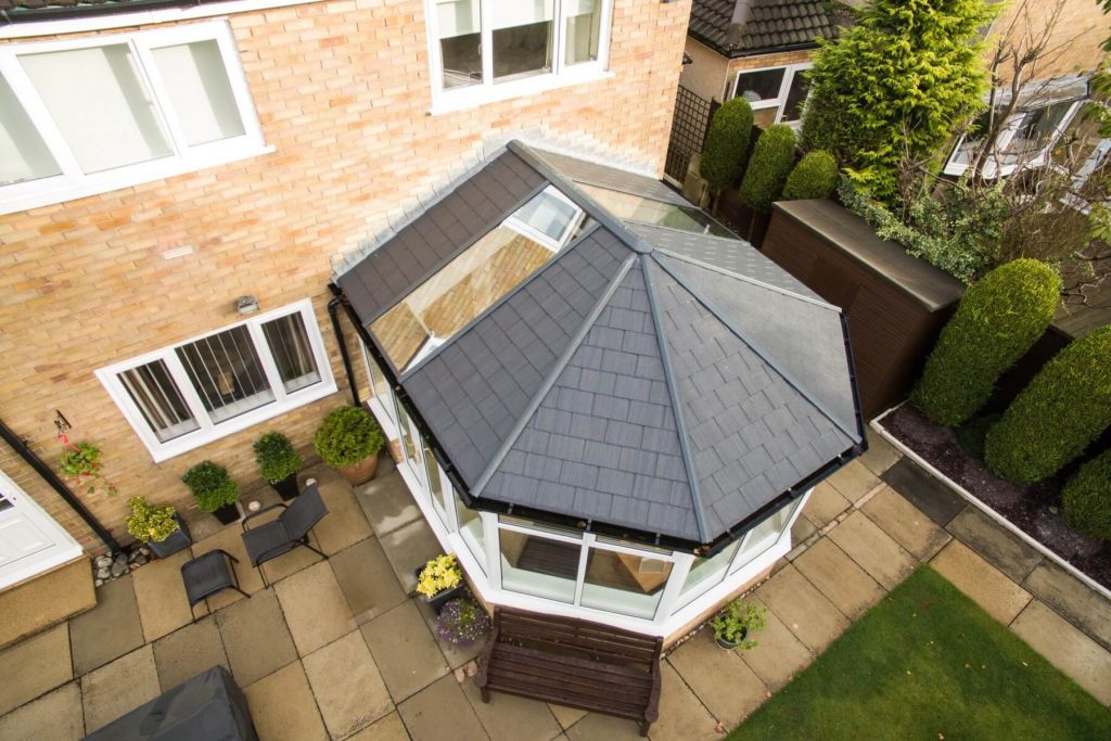 Grey solid roof conservatory