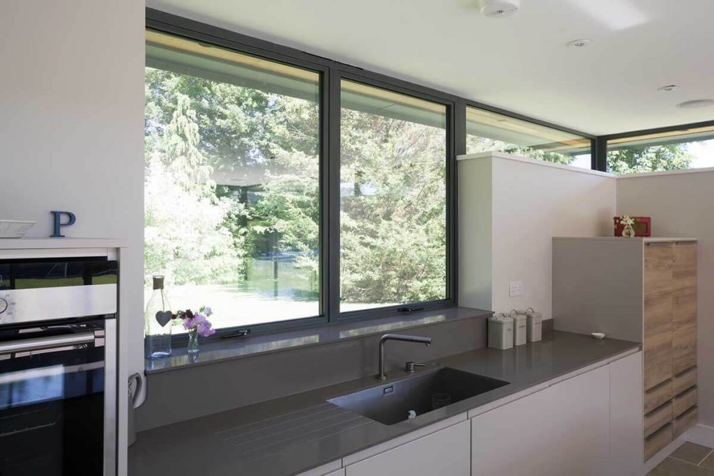 Modern black aluminium window