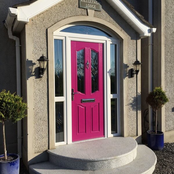 Pink composite front door