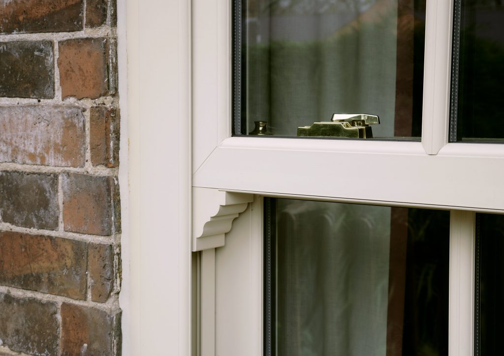 White sash window close up