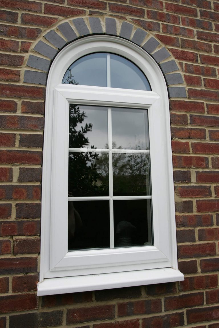 Small white oval uPVC window