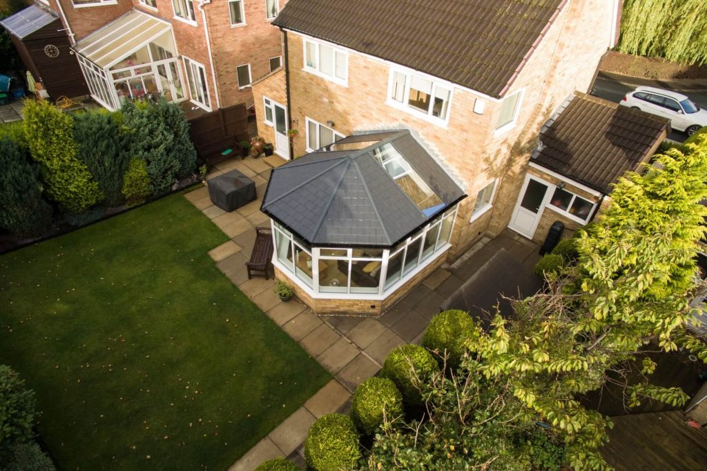 Grey solid roof conservatory