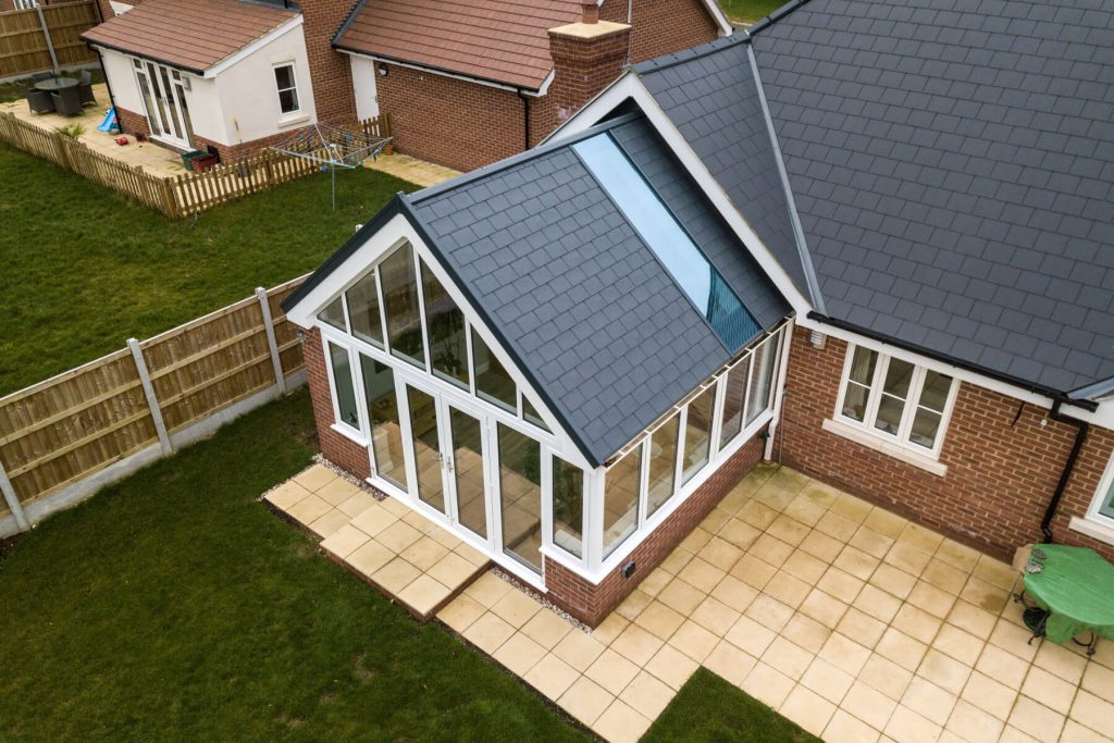 Grey solid roof conservatory