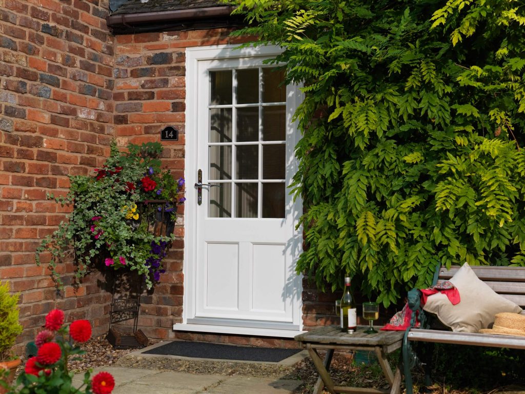 White timber door