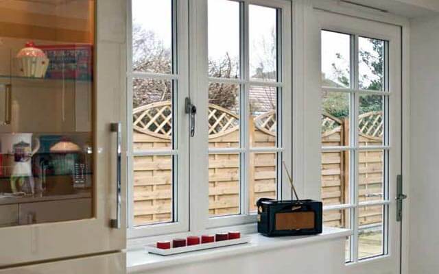 White uPVC back door
