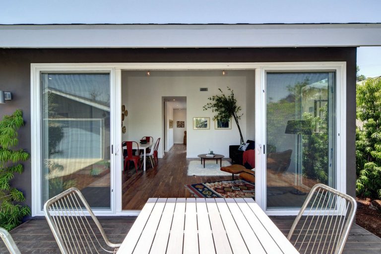White sliding patio door