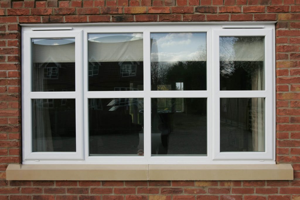 White uPVC casement window