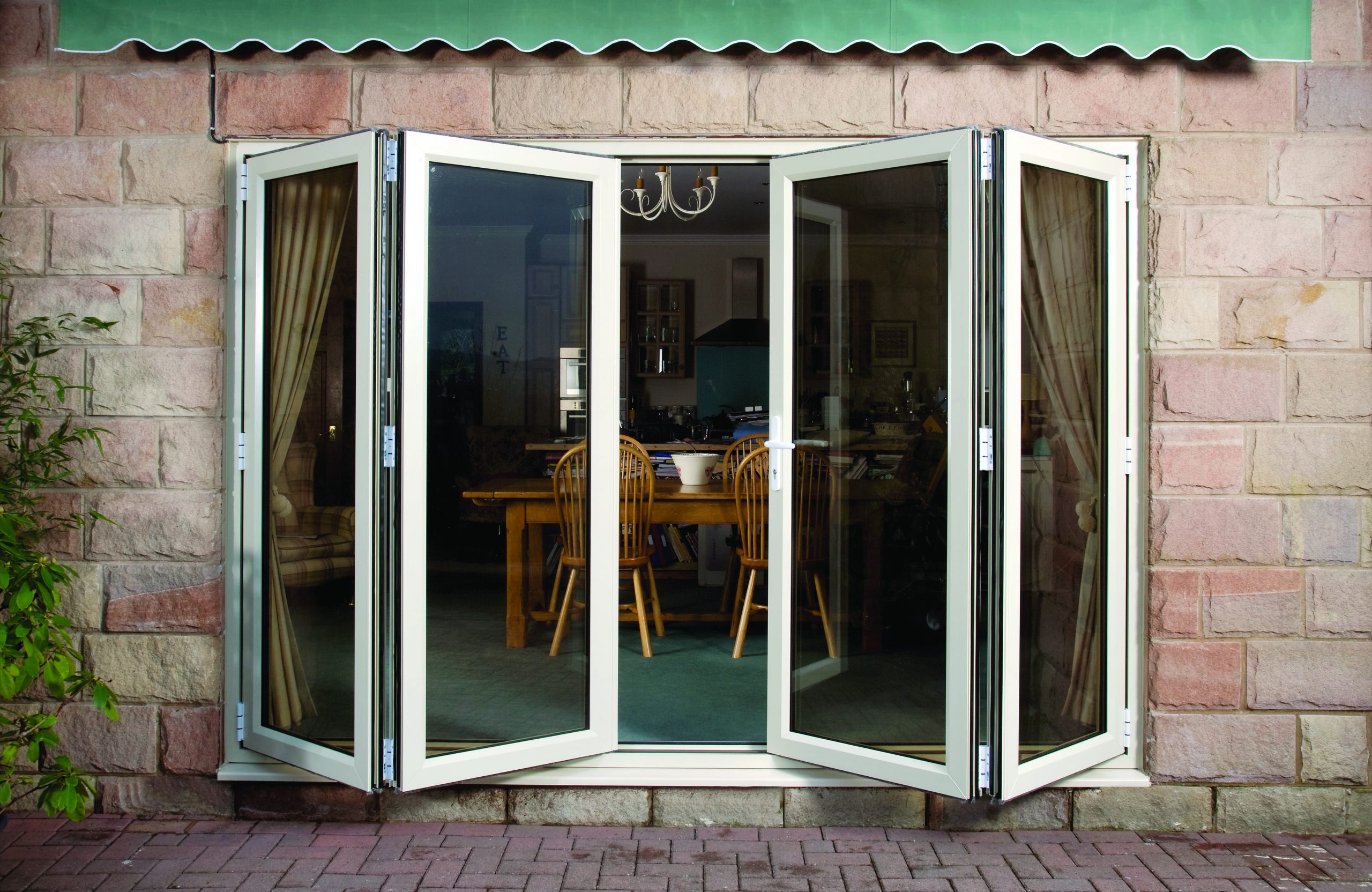 White uPVC bifold door