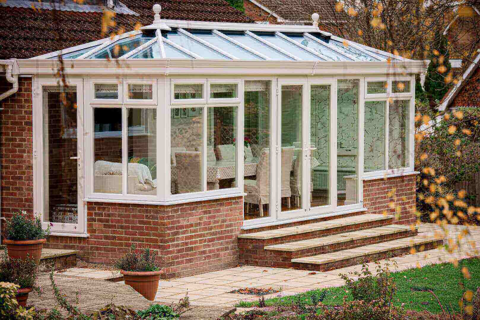 White uPVC traditional conservatory