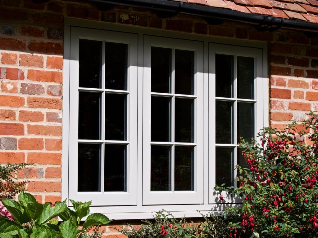 white flush sash windows