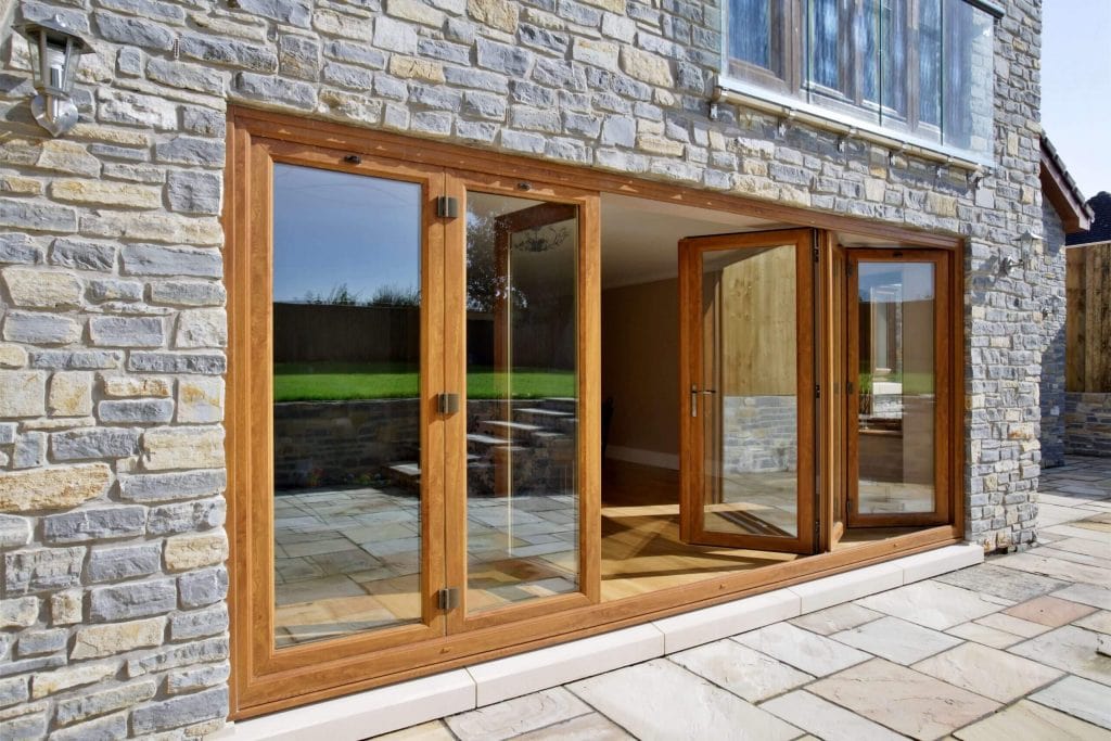 wooden effect bi-fold doors
