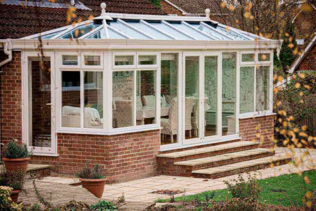 White upvc conservatory